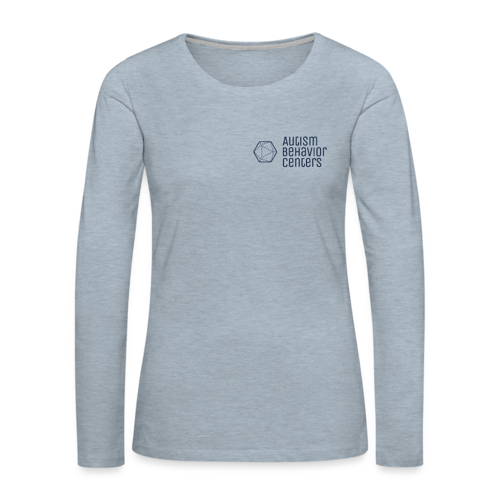 ABC Women's Premium Long Sleeve T-Shirt Small Logo Dark - heather ice blue