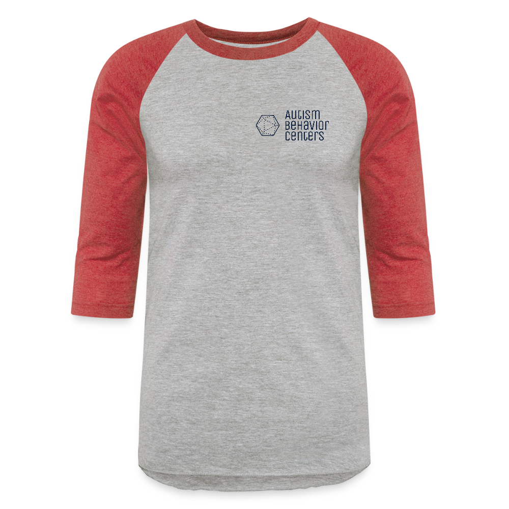 Baseball T-Shirt Dark Small Logo - heather gray/red