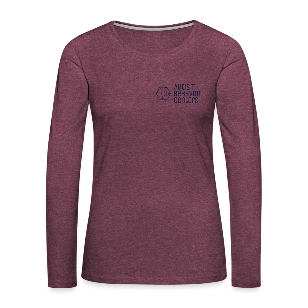 ABC Women's Premium Long Sleeve T-Shirt Small Logo Dark - heather burgundy