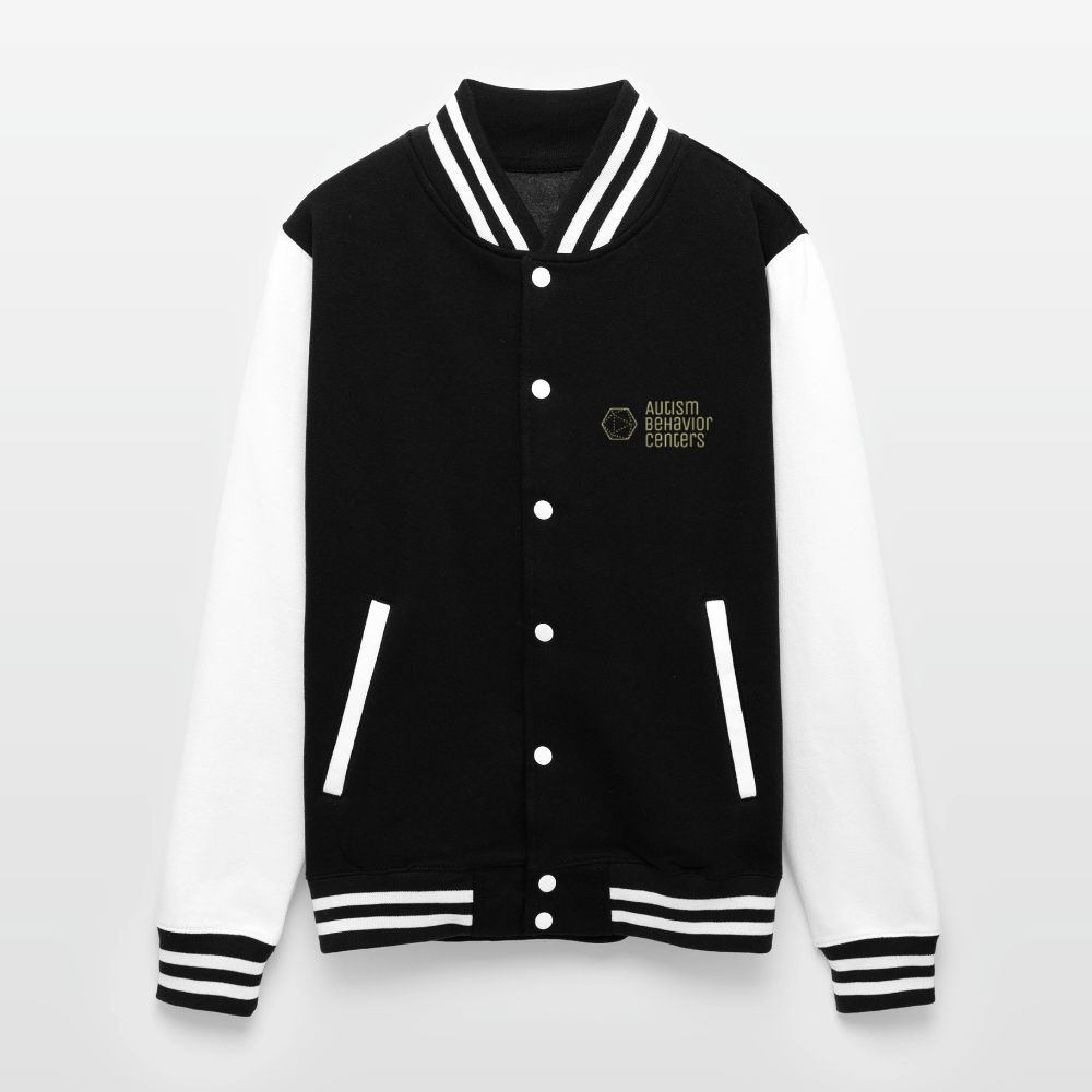 Just Hoods Heavyweight Letterman Jacket - black/white