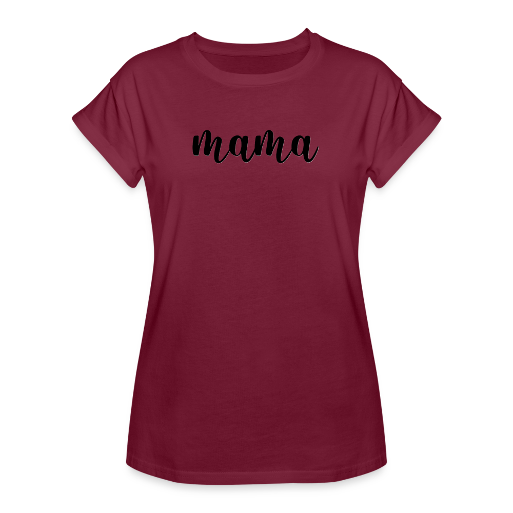 Women's Relaxed Fit T-Shirt - Mama - burgundy