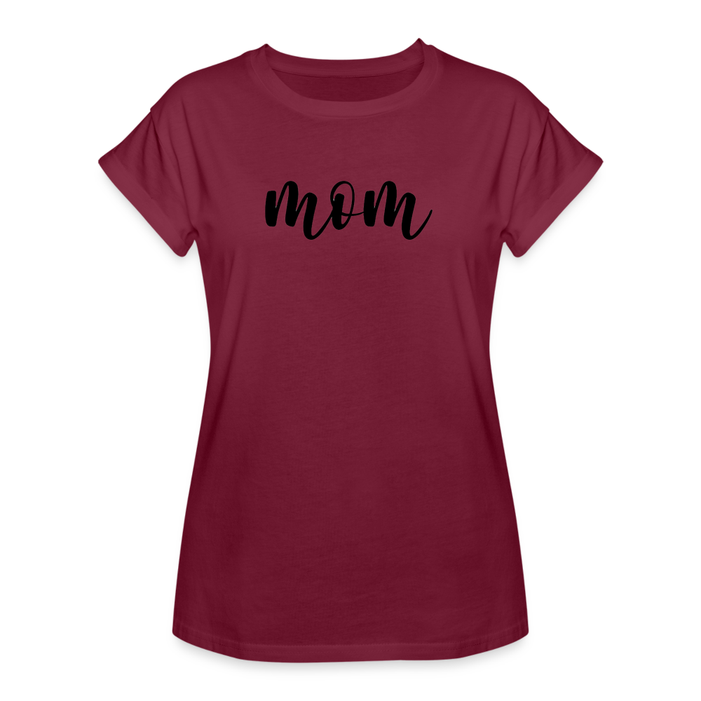 Women's Relaxed Fit T-Shirt - Mom - burgundy