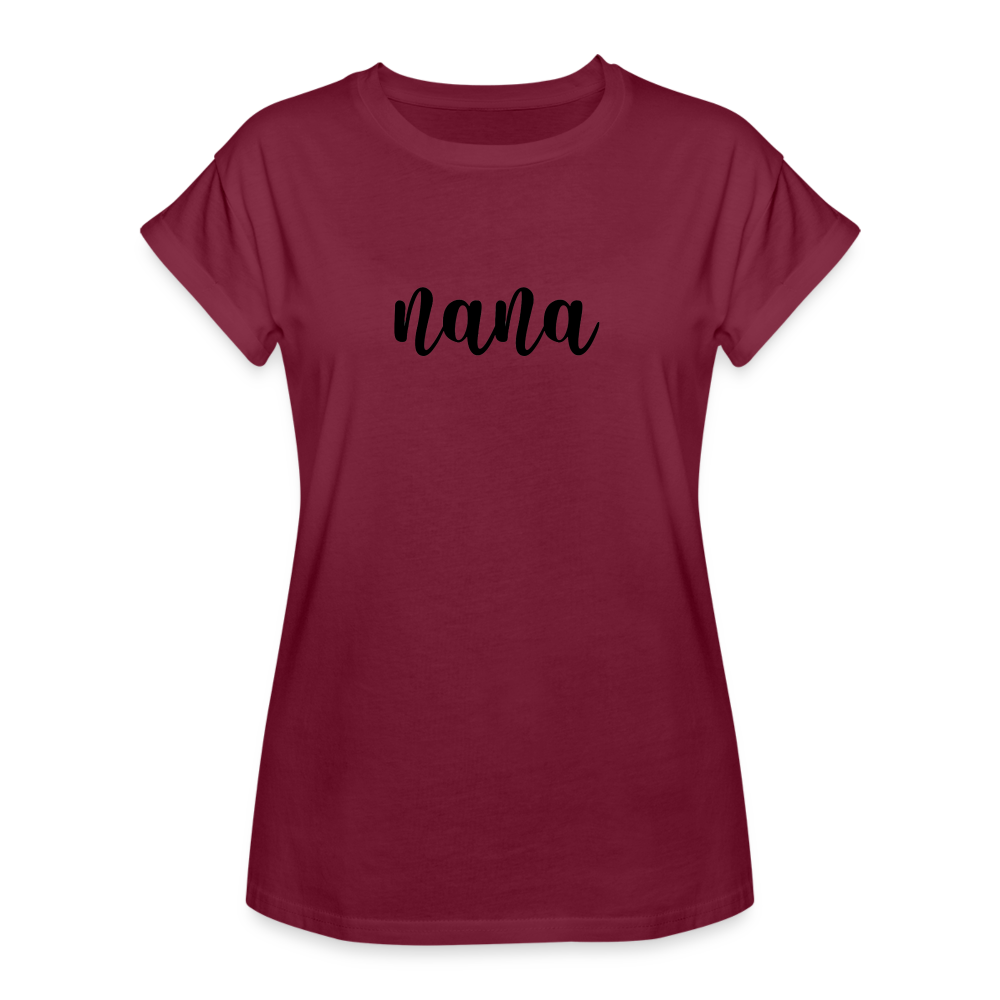 Women's Relaxed Fit T-Shirt -NANA - burgundy