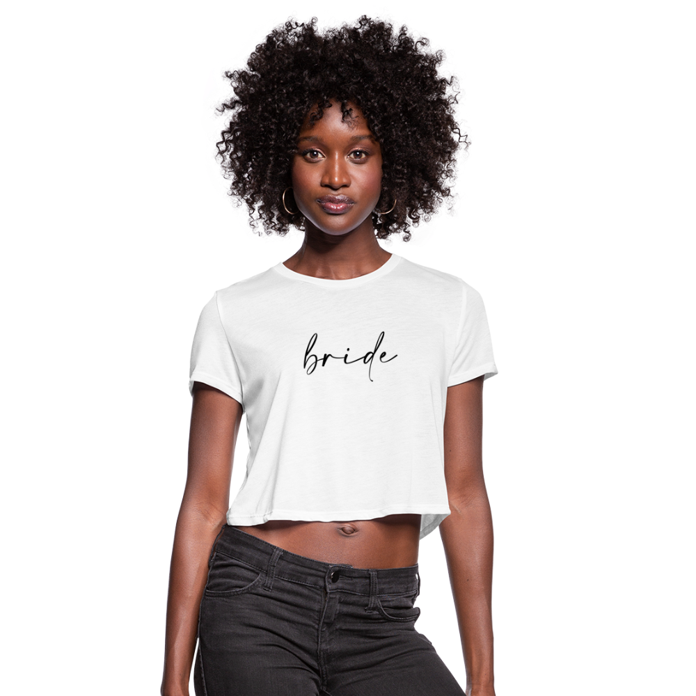 Women's Cropped T-Shirt-AC-BRIDE - white
