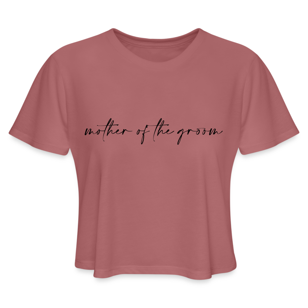 Women's Cropped T-Shirt-AC - MOTHER OF THE GROOM - mauve