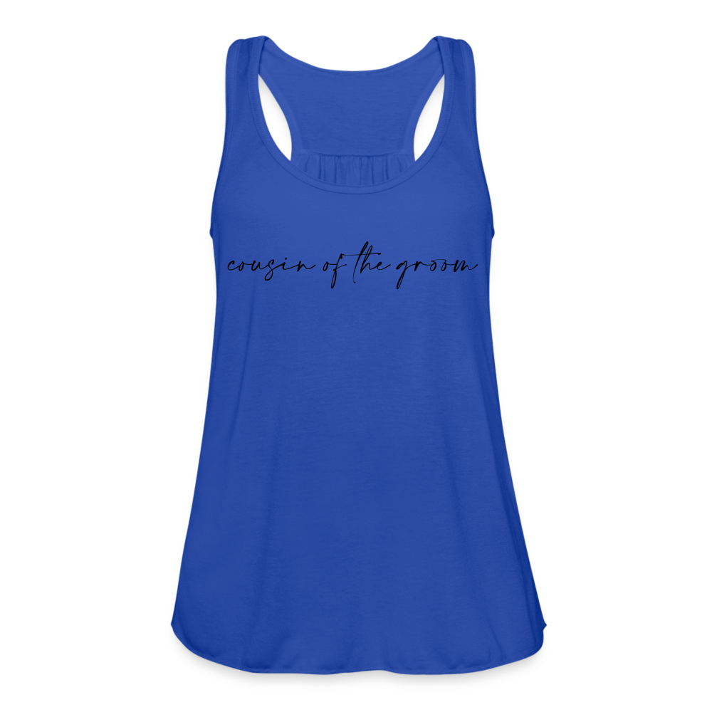 Women's Flowy Tank Top by Bella- AC -COUSIN OF THE GROOM - royal blue