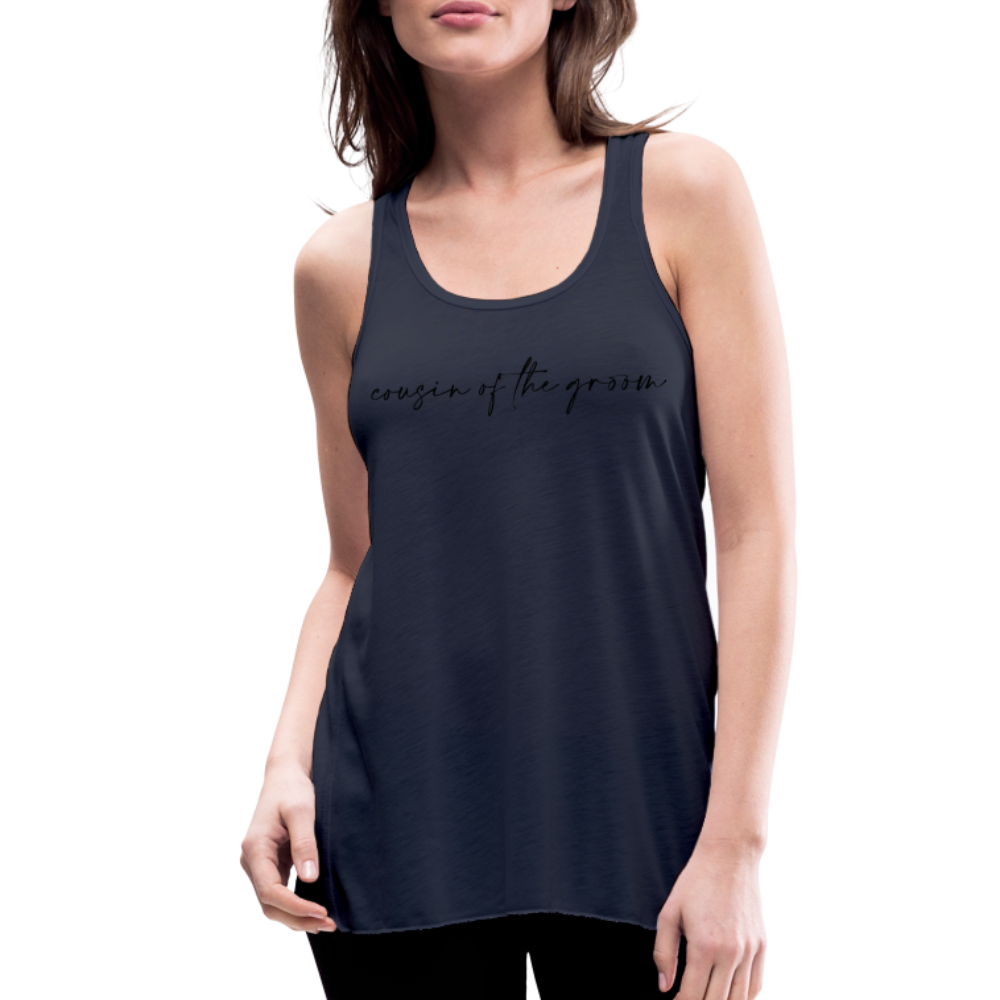 Women's Flowy Tank Top by Bella- AC -COUSIN OF THE GROOM - navy