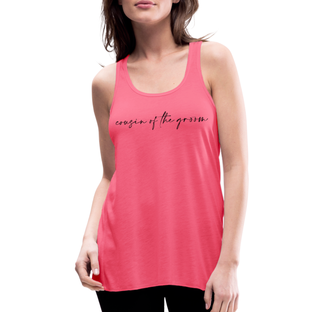 Women's Flowy Tank Top by Bella- AC -COUSIN OF THE GROOM - neon pink