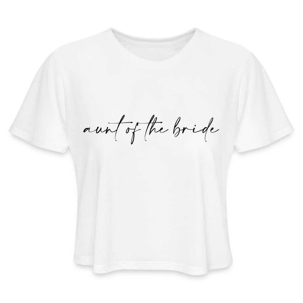Women's Cropped T-Shirt-AC -AUNT OF THE BRIDE - white