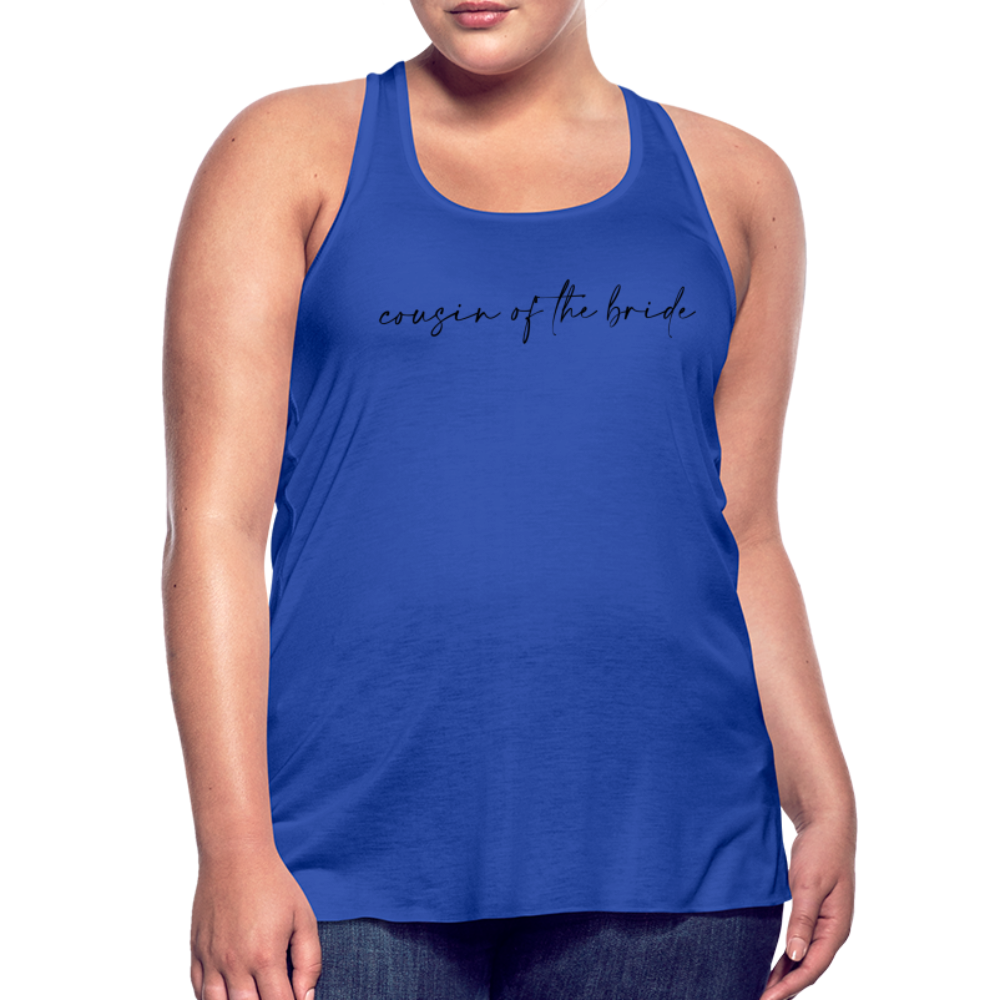Women's Flowy Tank Top by Bella- AC- COUSIN OF THE BRIDE - royal blue