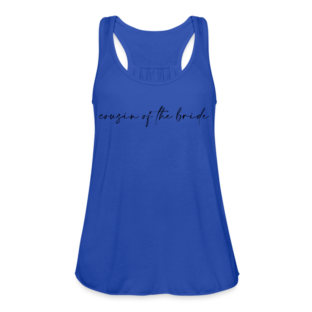 Women's Flowy Tank Top by Bella- AC- COUSIN OF THE BRIDE - royal blue