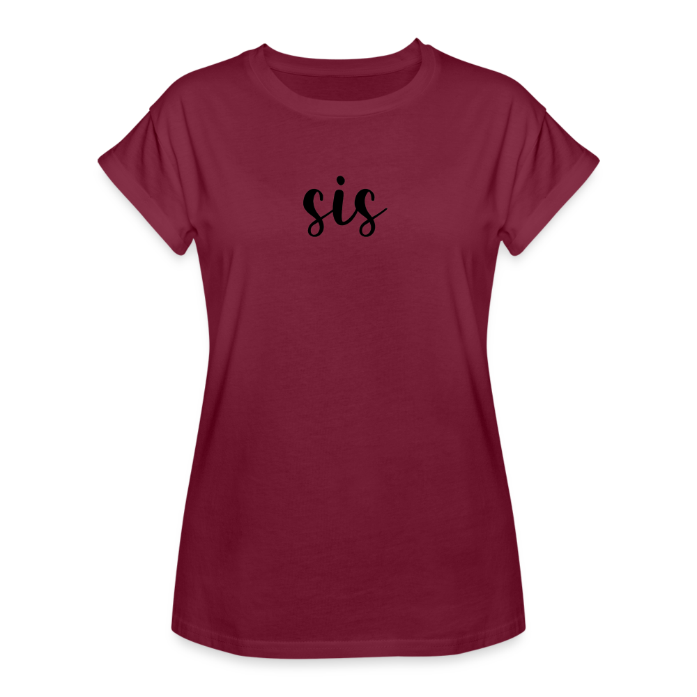 Women's Relaxed Fit T-Shirt-SIS - burgundy