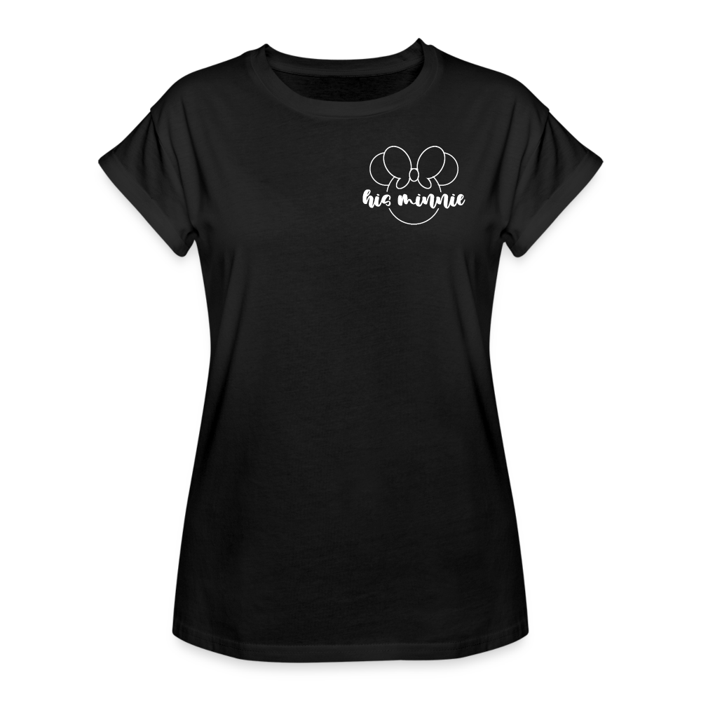 Women's Relaxed Fit T-Shirt-DL_HIS MINNIE_WHITE - black