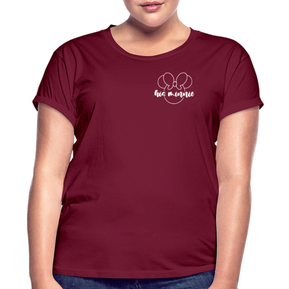 Women's Relaxed Fit T-Shirt-DL_HIS MINNIE_WHITE - burgundy