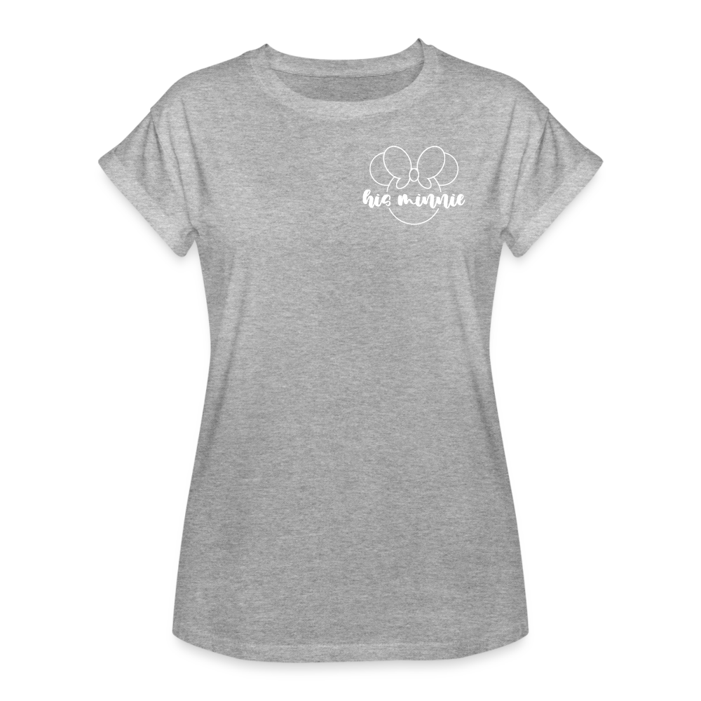Women's Relaxed Fit T-Shirt-DL_HIS MINNIE_WHITE - heather gray