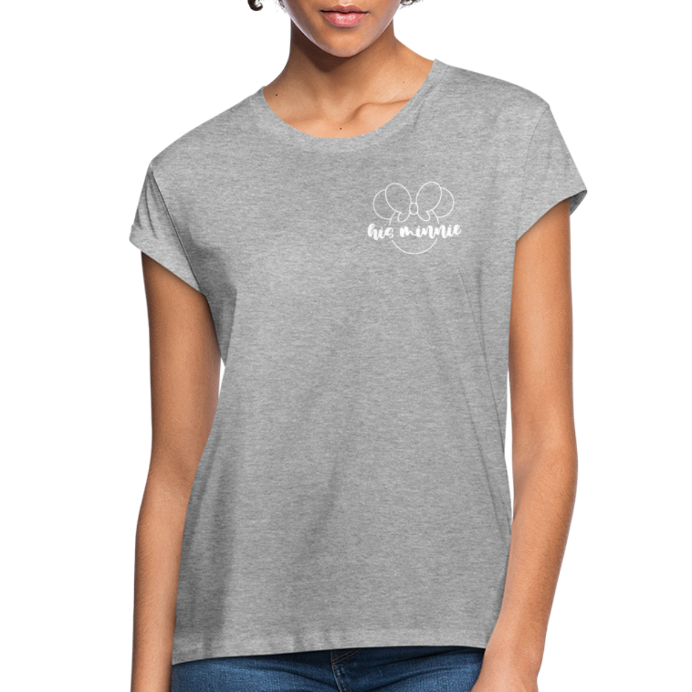 Women's Relaxed Fit T-Shirt-DL_HIS MINNIE_WHITE - heather gray