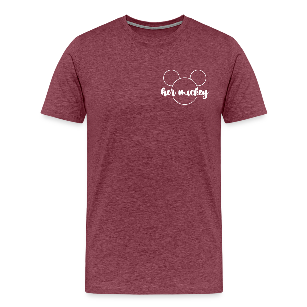 Men's Premium T-Shirt-DL _HER MICKEY_WHITE - heather burgundy