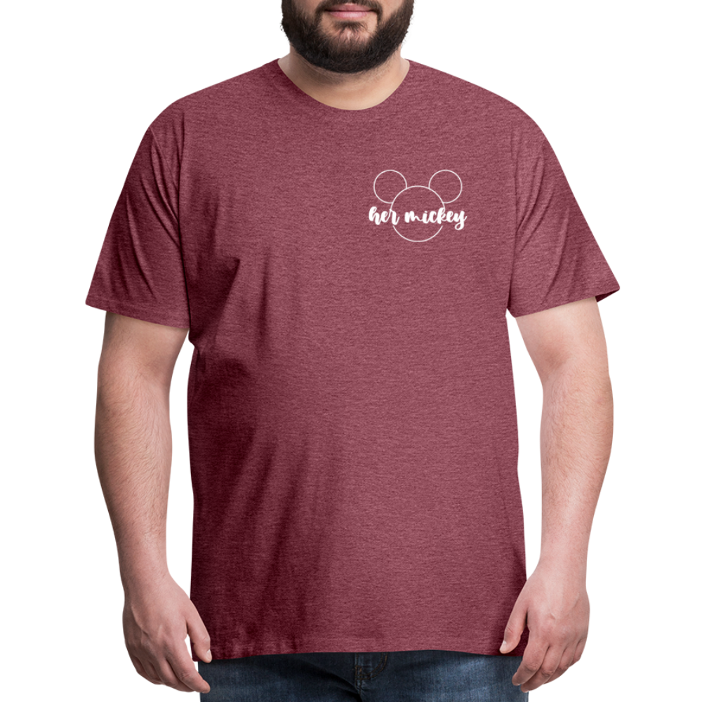 Men's Premium T-Shirt-DL _HER MICKEY_WHITE - heather burgundy