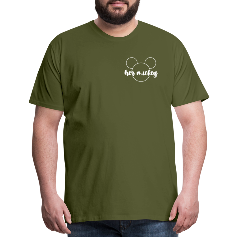 Men's Premium T-Shirt-DL _HER MICKEY_WHITE - olive green
