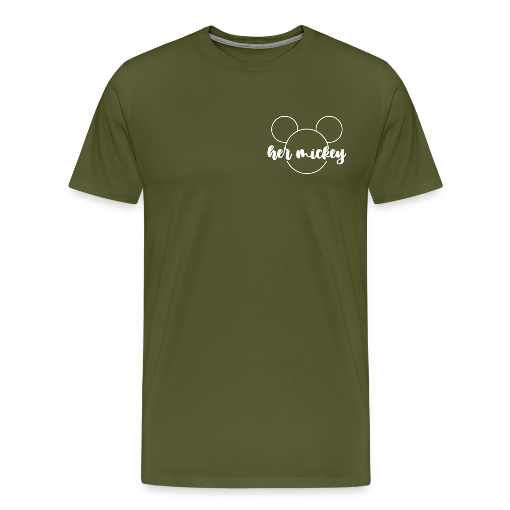 Men's Premium T-Shirt-DL _HER MICKEY_WHITE - olive green