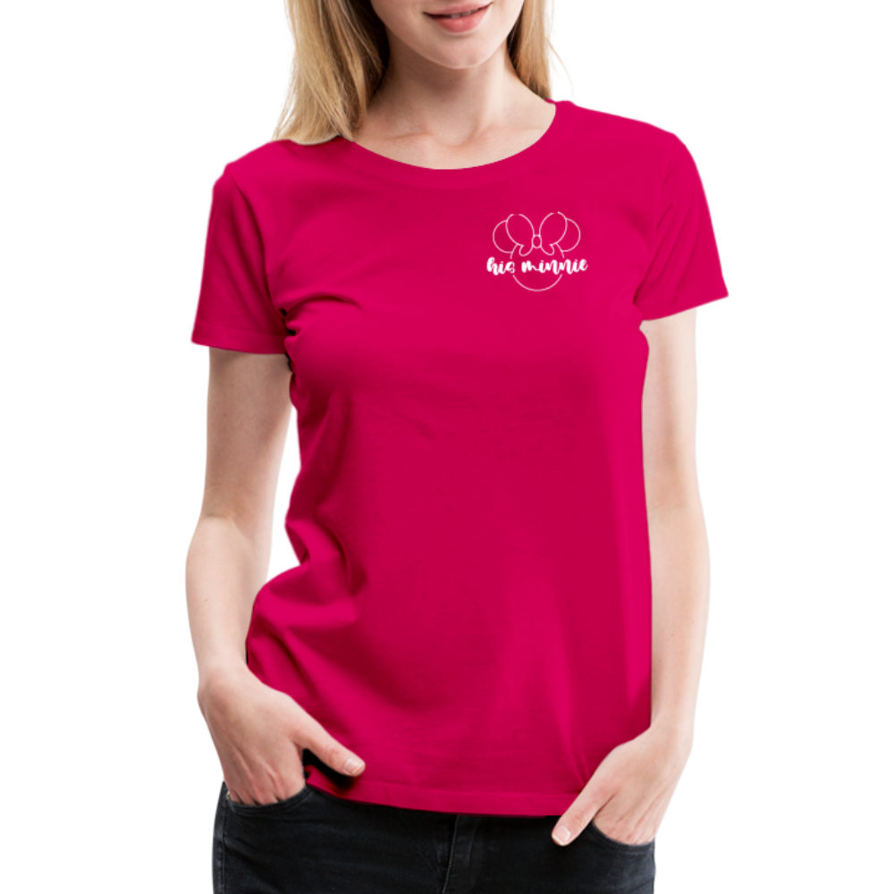 Women’s Premium T-Shirt-DL_HIS MINNIE WHITE - dark pink