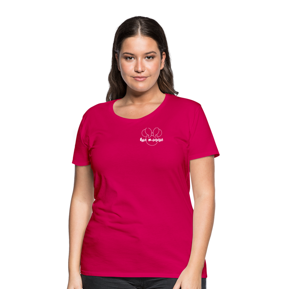 Women’s Premium T-Shirt-DL_HIS MINNIE WHITE - dark pink