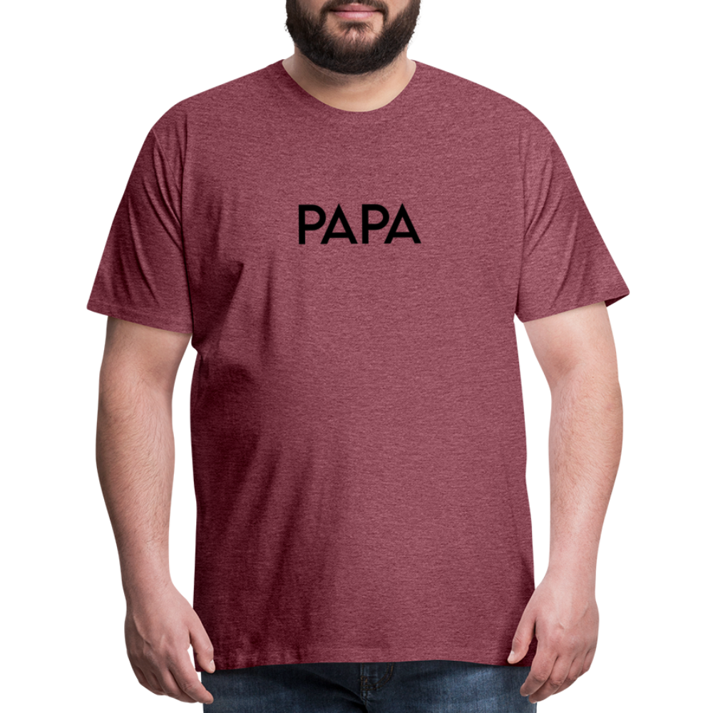 Men's Premium T-Shirt- LM -PAPA - heather burgundy