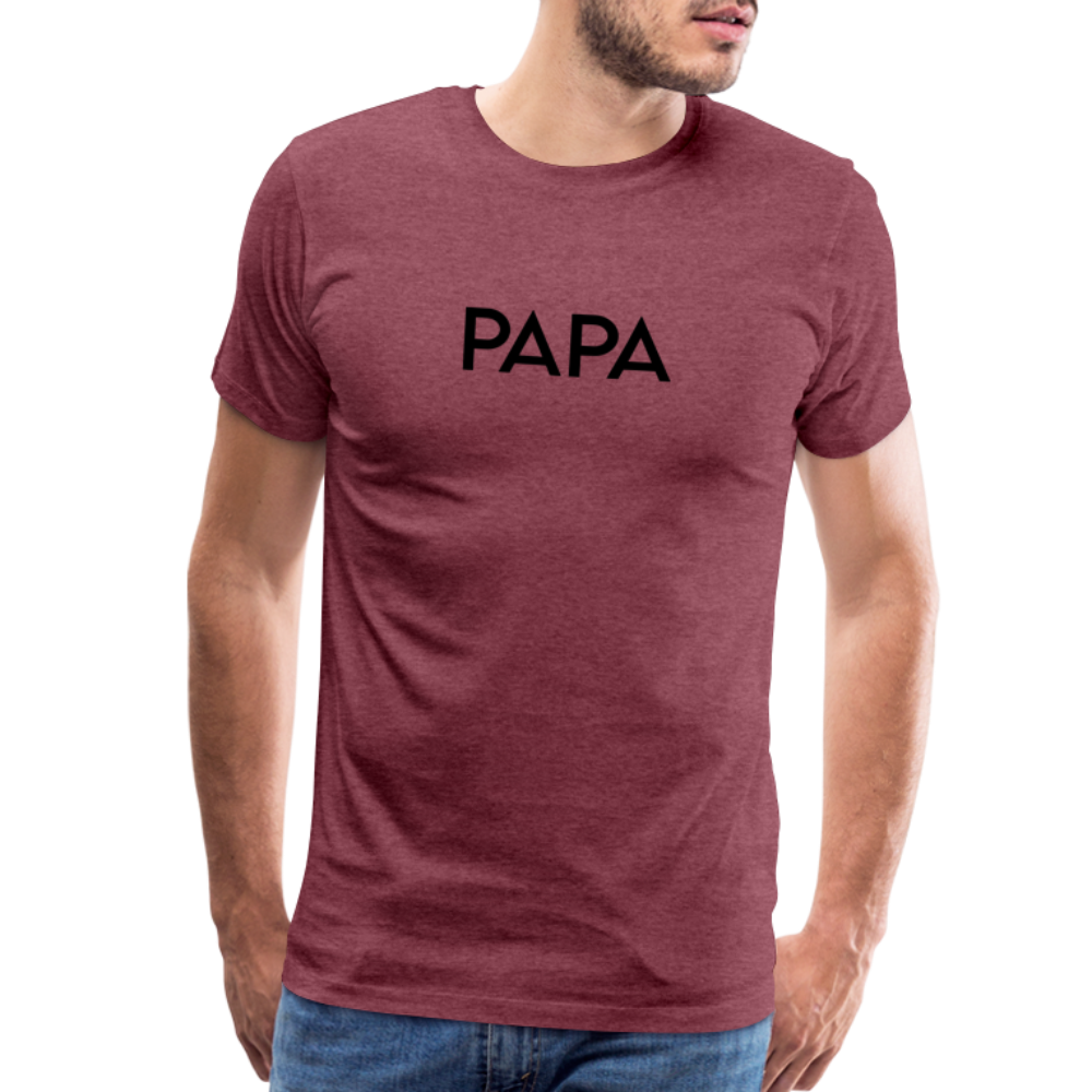 Men's Premium T-Shirt- LM -PAPA - heather burgundy