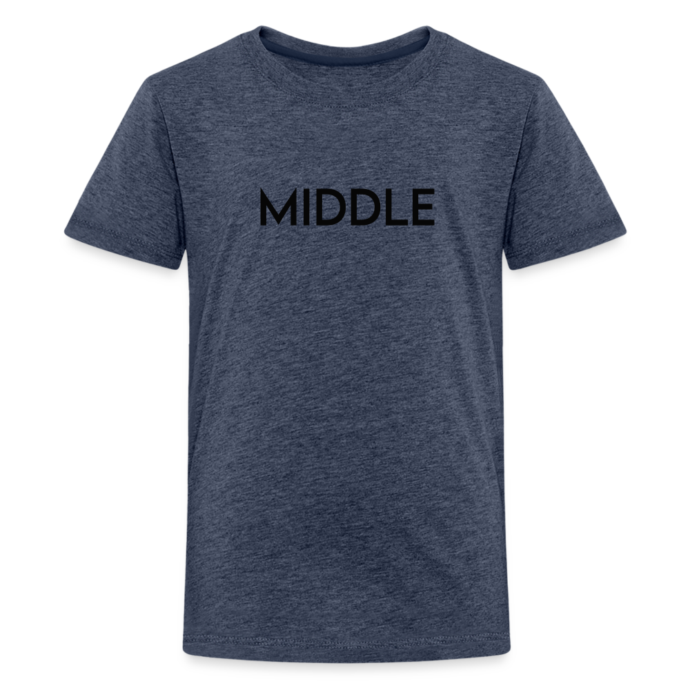 Kids' Premium T-Shirt BN MIDDLE BLACK - heather blue