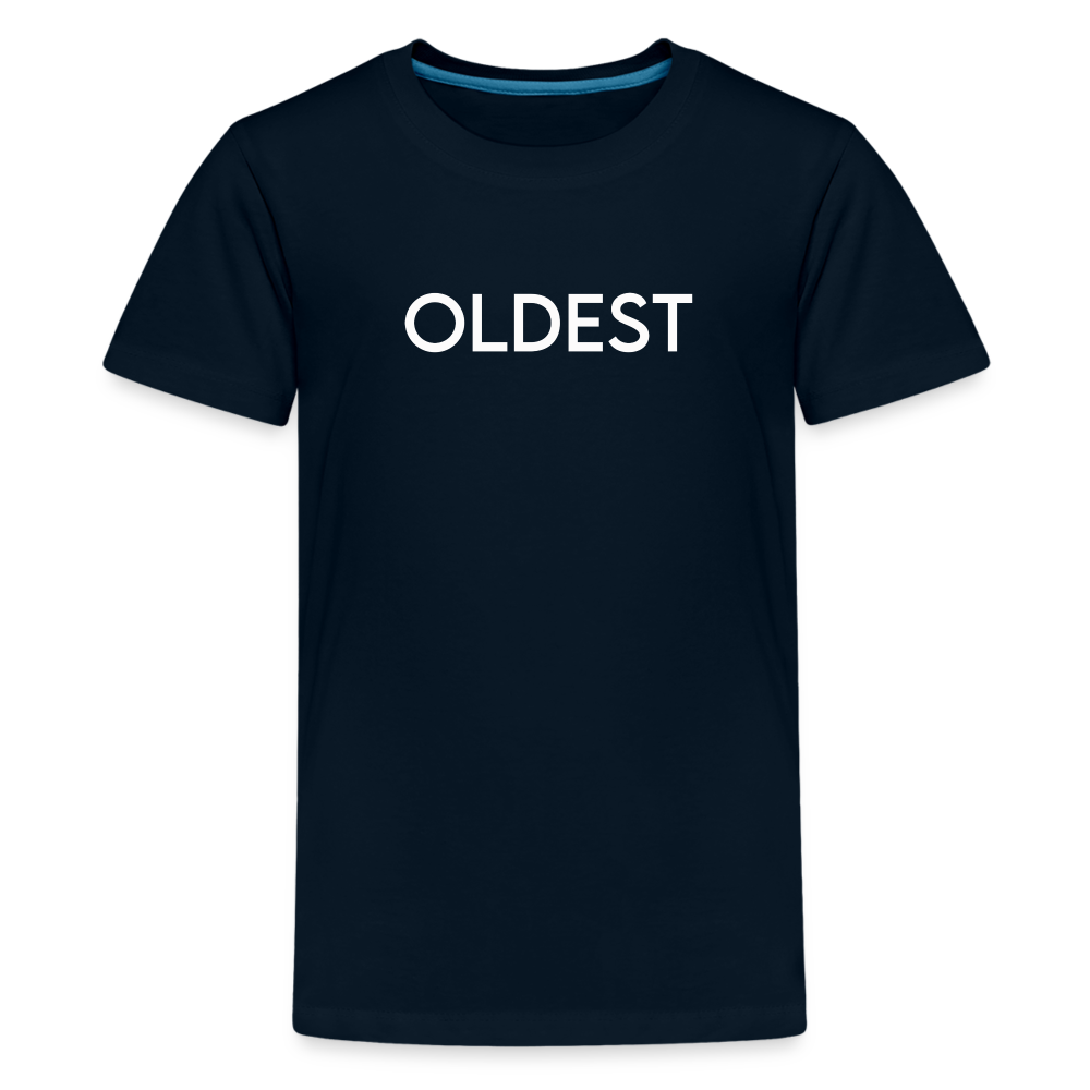 Kids' Premium T-Shirt BN OLDEST WHITE - deep navy