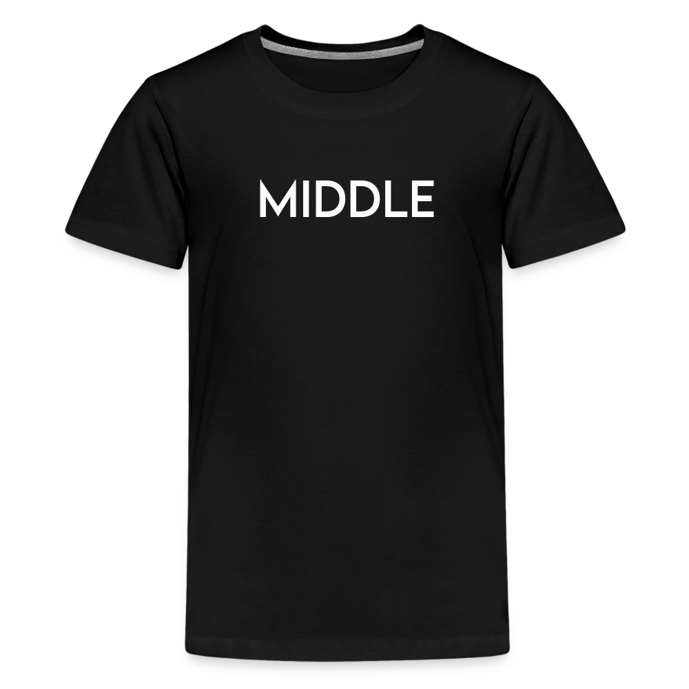 Kids' Premium T-Shirt BN MIDDLE WHITE - black
