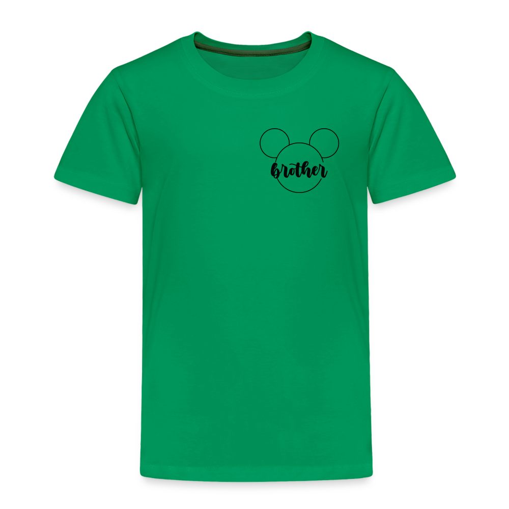 Toddler Premium T-Shirt BN MICKEY BROTHER BLACK - kelly green