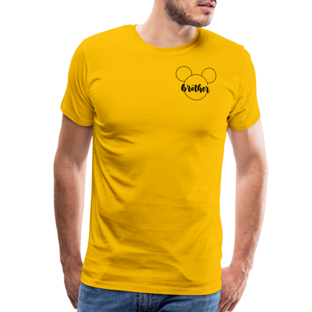 Men's Premium T-Shirt BN MICKEY BROTHER BLACK - sun yellow