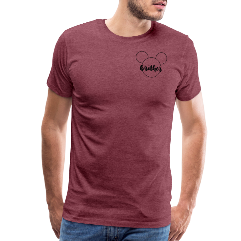 Men's Premium T-Shirt BN MICKEY BROTHER BLACK - heather burgundy