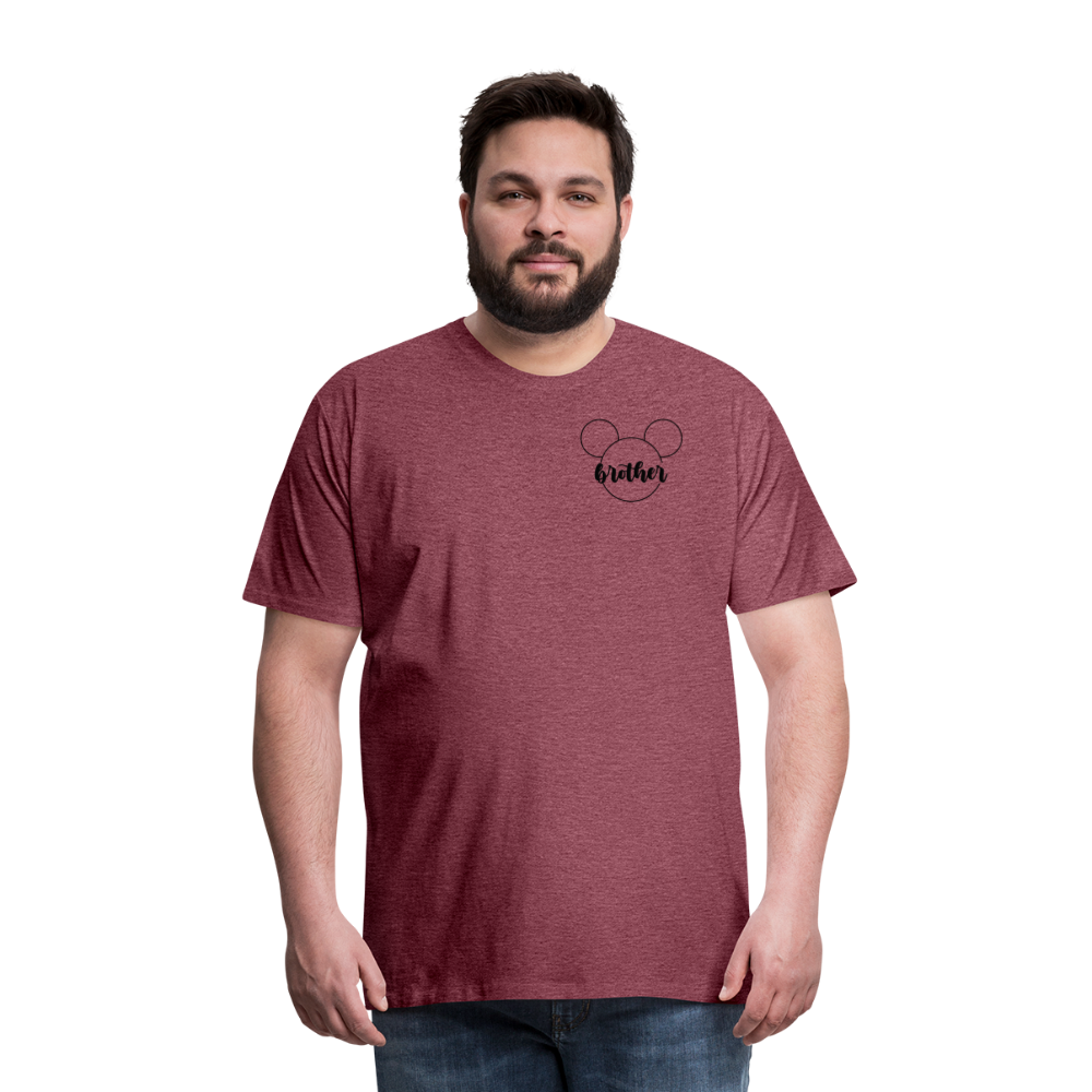 Men's Premium T-Shirt BN MICKEY BROTHER BLACK - heather burgundy