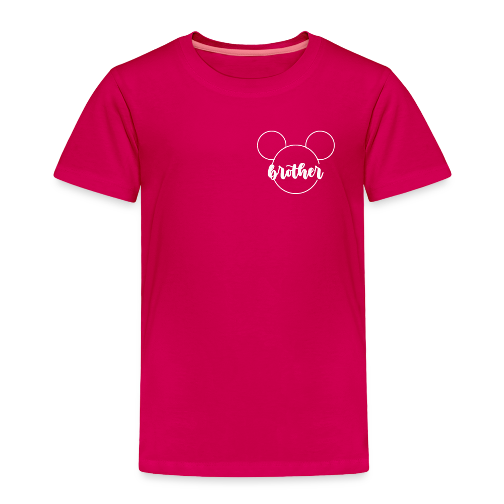 Toddler Premium T-Shirt BN MICKEY BROTHER WHITE - dark pink