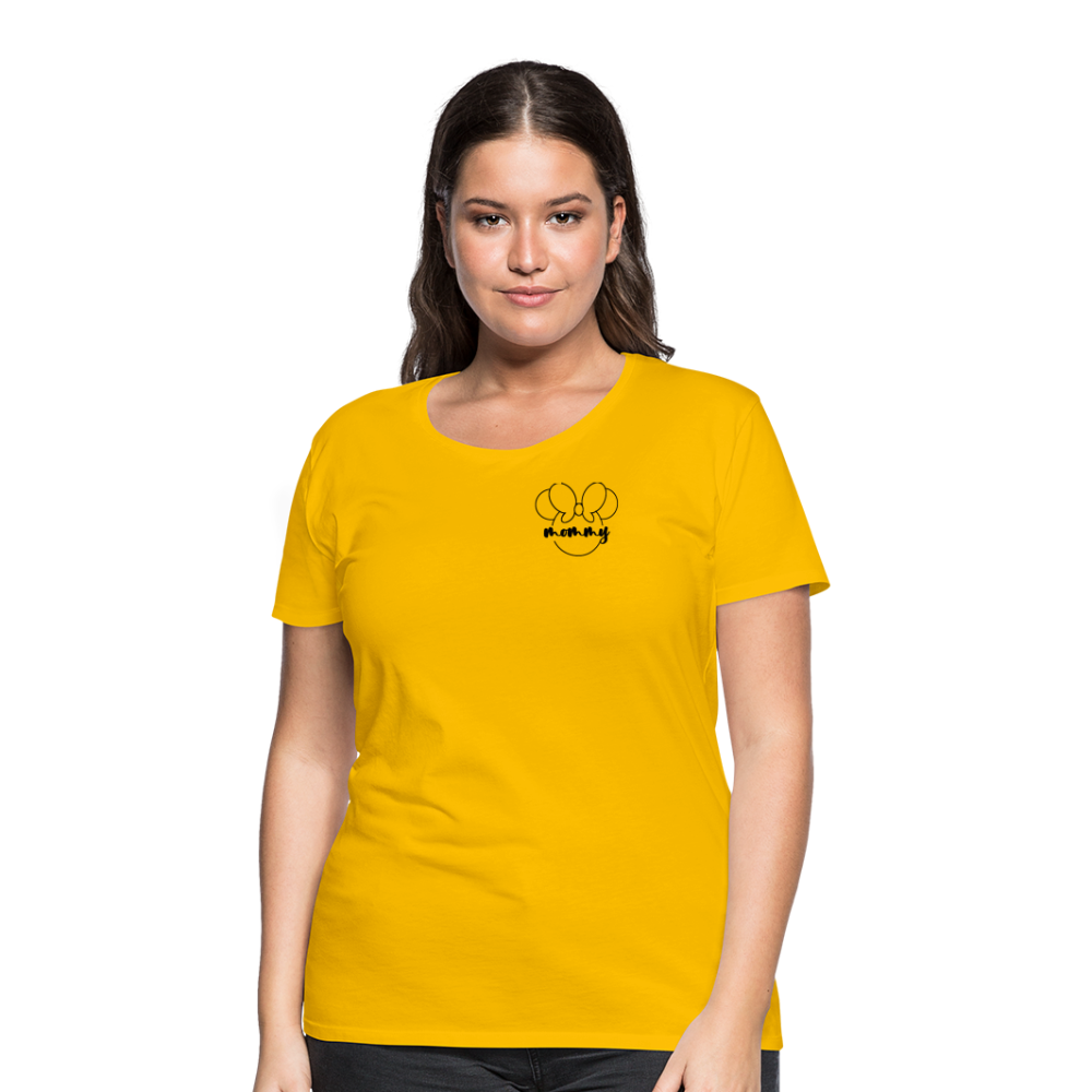 Women’s Premium T-Shirt BN MINNIE MOMMY BLACK - sun yellow