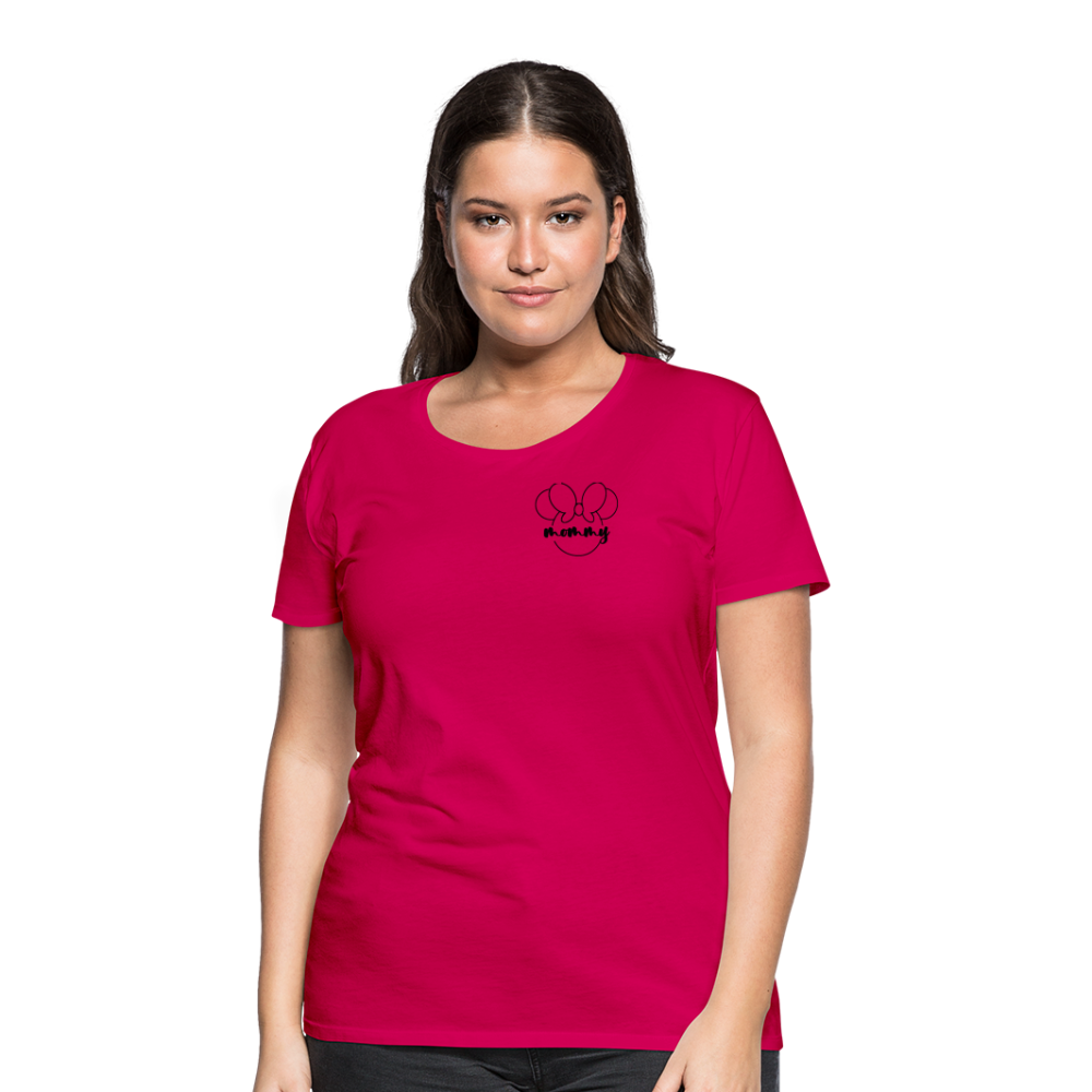 Women’s Premium T-Shirt BN MINNIE MOMMY BLACK - dark pink