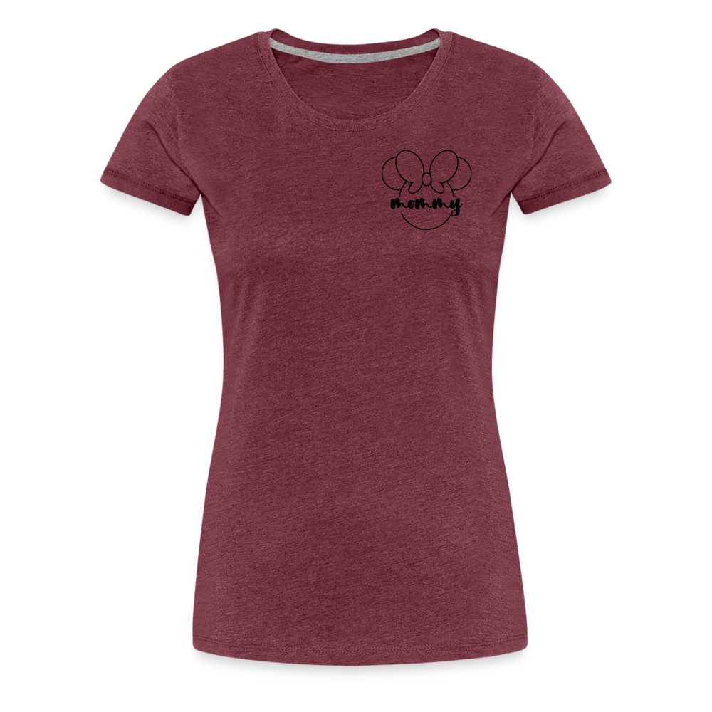 Women’s Premium T-Shirt BN MINNIE MOMMY BLACK - heather burgundy