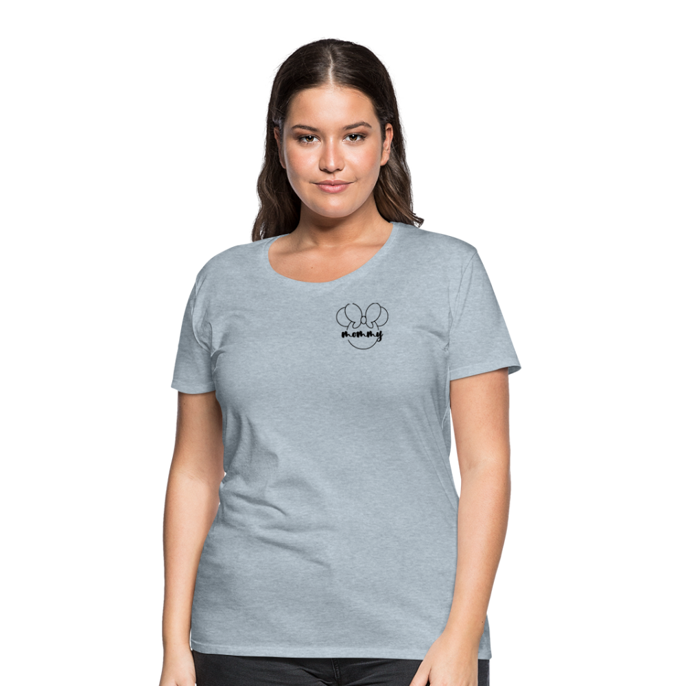 Women’s Premium T-Shirt BN MINNIE MOMMY BLACK - heather ice blue