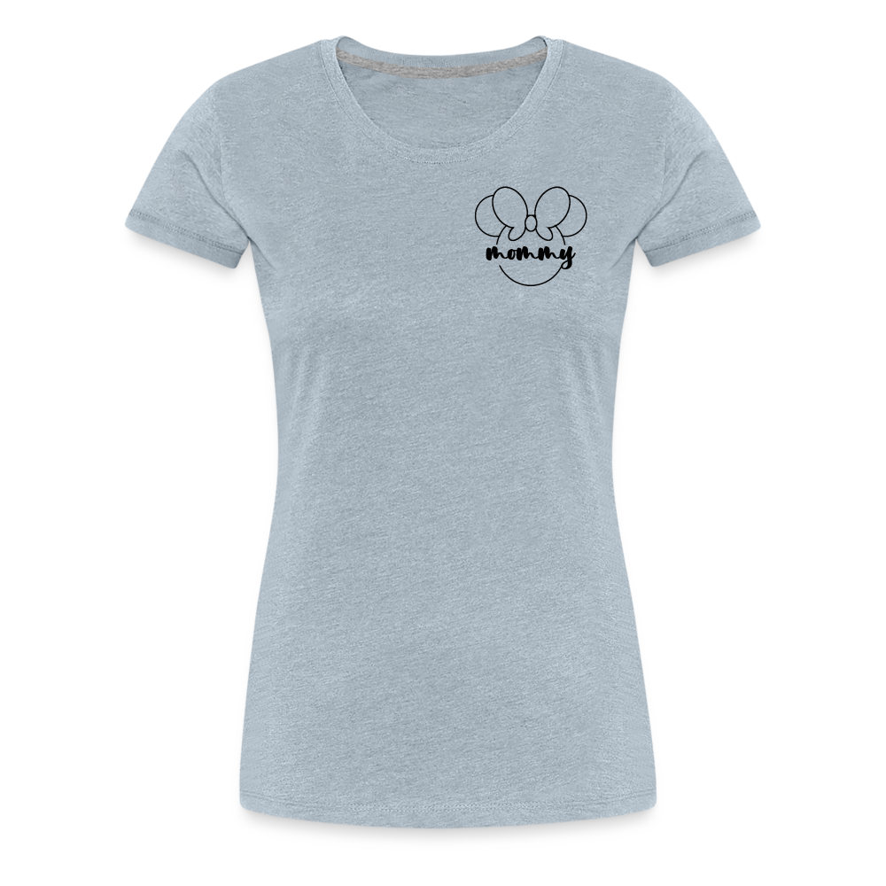 Women’s Premium T-Shirt BN MINNIE MOMMY BLACK - heather ice blue
