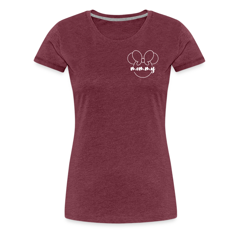 Women’s Premium T-Shirt BN MINNIE MOMMY WHITE - heather burgundy