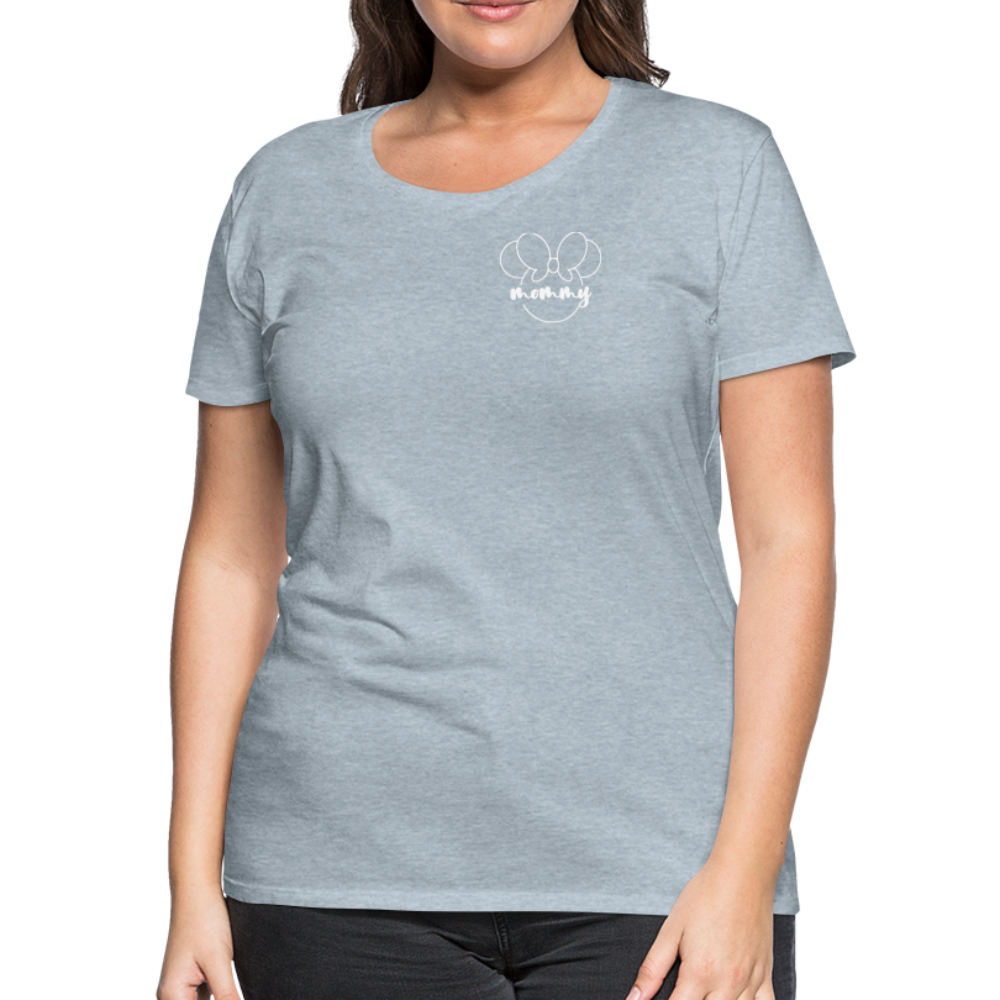Women’s Premium T-Shirt BN MINNIE MOMMY WHITE - heather ice blue