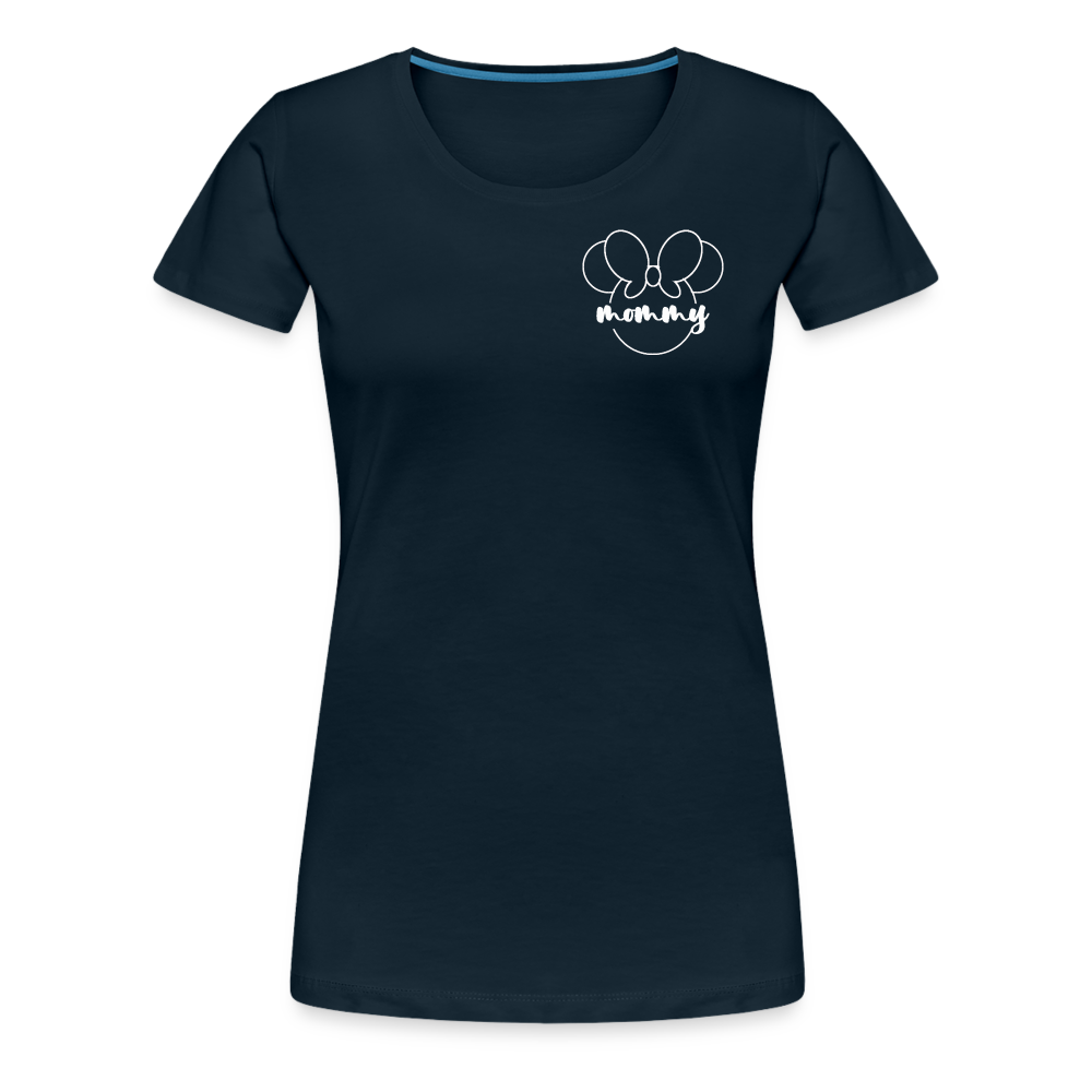 Women’s Premium T-Shirt BN MINNIE MOMMY WHITE - deep navy