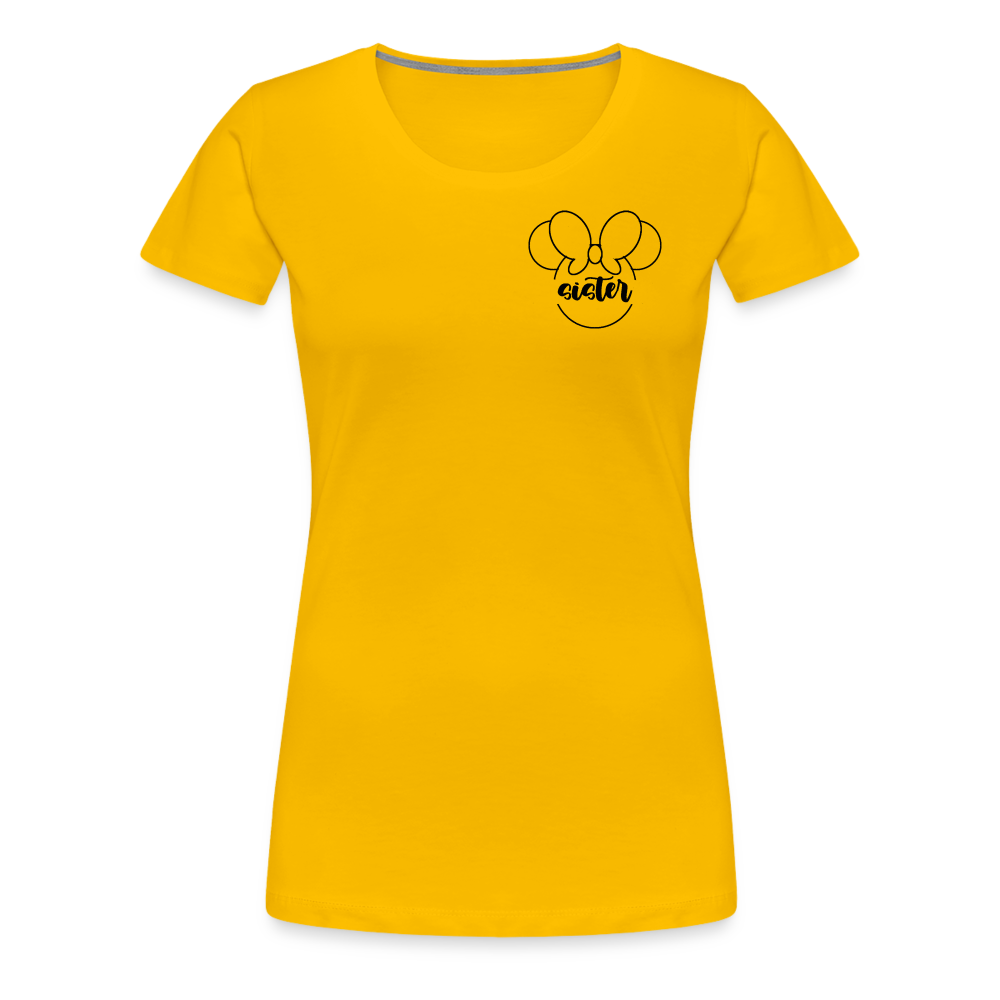 Women’s Premium T-Shirt BN MINNIE SISTER BLACK - sun yellow