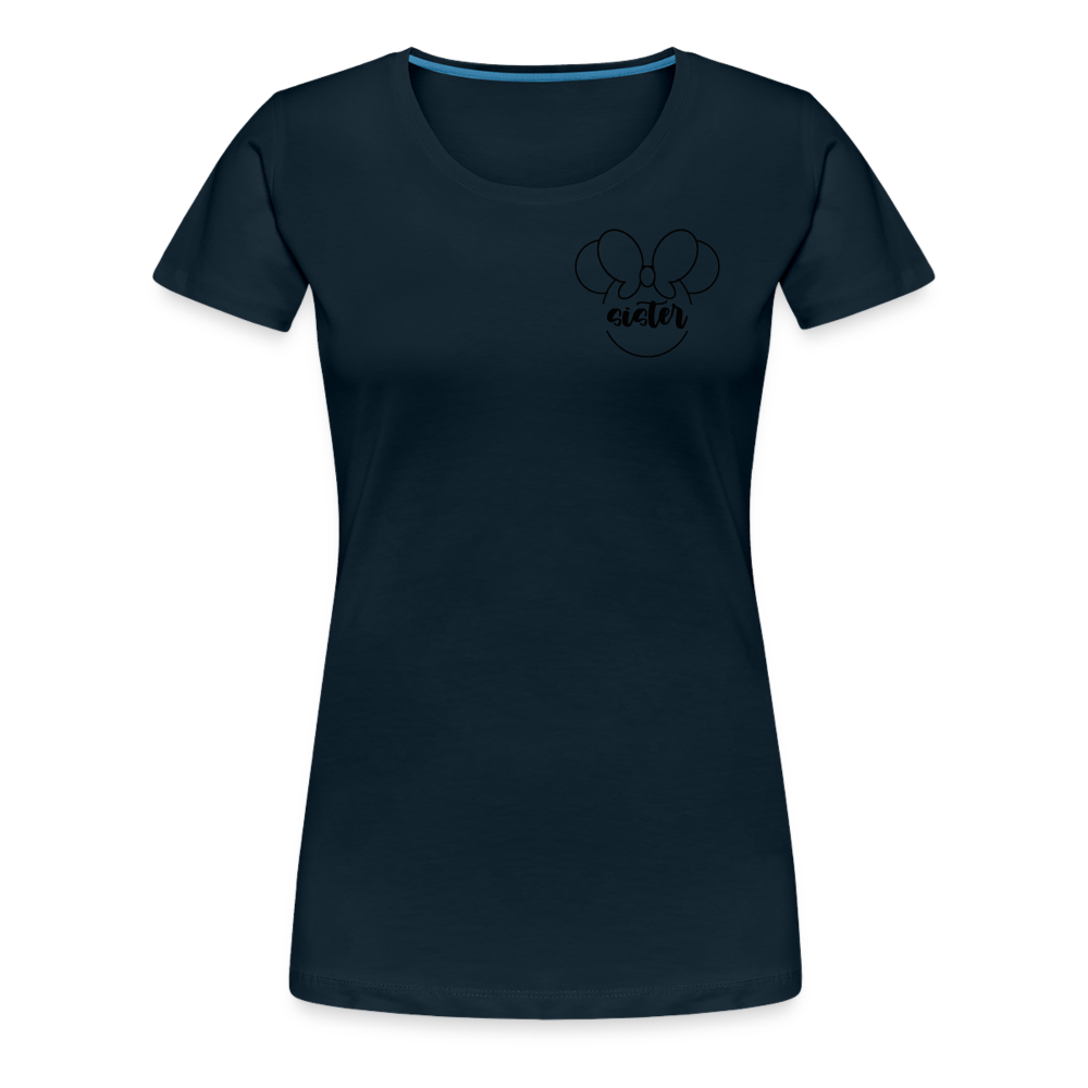 Women’s Premium T-Shirt BN MINNIE SISTER BLACK - deep navy