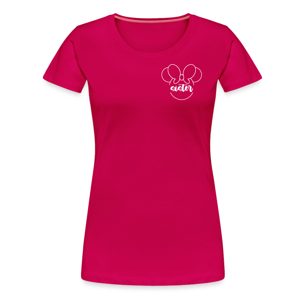 Women’s Premium T-Shirt BN MINNIE SISTER WHITE - dark pink