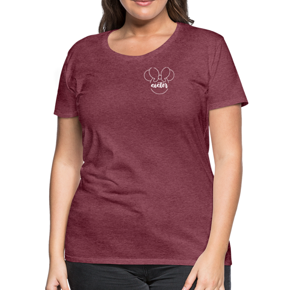 Women’s Premium T-Shirt BN MINNIE SISTER WHITE - heather burgundy