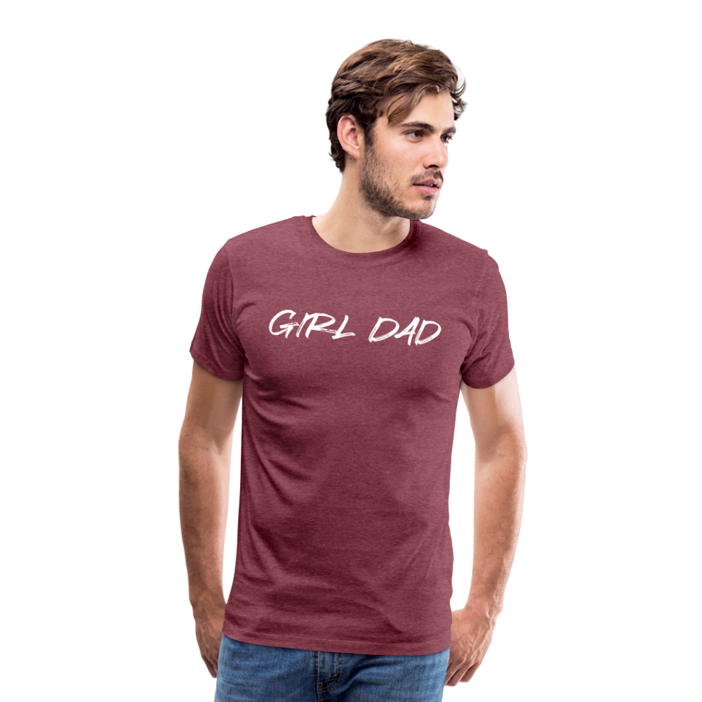 Men's Premium T-Shirt GIRL DAD WHITE - heather burgundy