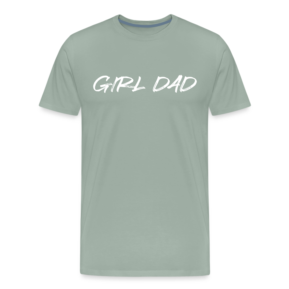 Men's Premium T-Shirt GIRL DAD WHITE - steel green